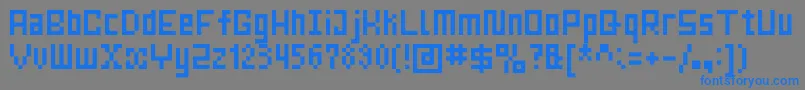Czcionka MrsKichinto – niebieskie czcionki na szarym tle