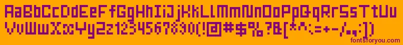 MrsKichinto Font – Purple Fonts on Orange Background