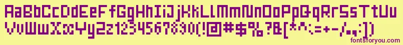 MrsKichinto Font – Purple Fonts on Yellow Background
