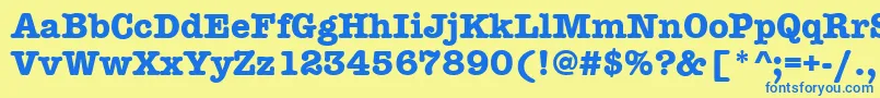 AmtypewriteritcttРџРѕР»СѓР¶РёСЂРЅС‹Р№ Font – Blue Fonts on Yellow Background