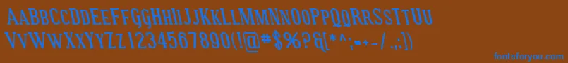 SfcovingtonscrevBolditalic Font – Blue Fonts on Brown Background