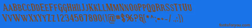 SfcovingtonscrevBolditalic Font – Brown Fonts on Blue Background