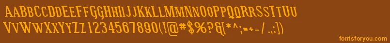 SfcovingtonscrevBolditalic Font – Orange Fonts on Brown Background