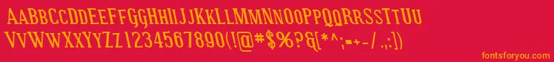SfcovingtonscrevBolditalic Font – Orange Fonts on Red Background