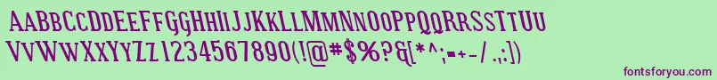 SfcovingtonscrevBolditalic Font – Purple Fonts on Green Background