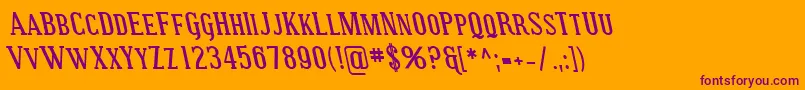 Шрифт SfcovingtonscrevBolditalic – фиолетовые шрифты на оранжевом фоне