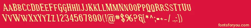 SfcovingtonscrevBolditalic Font – Yellow Fonts on Red Background