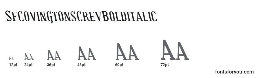 Размеры шрифта SfcovingtonscrevBolditalic