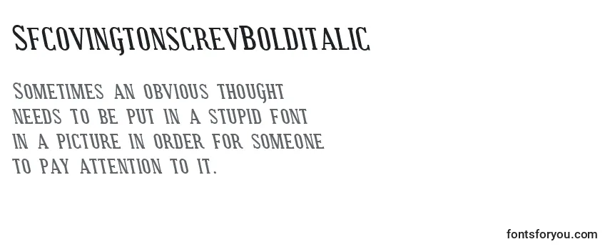 SfcovingtonscrevBolditalic Font