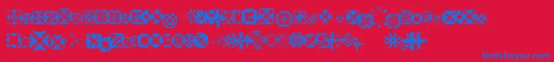 Ritualfour Font – Blue Fonts on Red Background