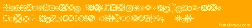 Ritualfour-Schriftart – Gelbe Schriften auf orangefarbenem Hintergrund