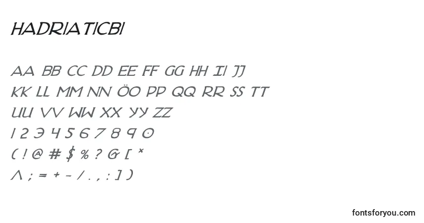 Шрифт Hadriaticbi – алфавит, цифры, специальные символы