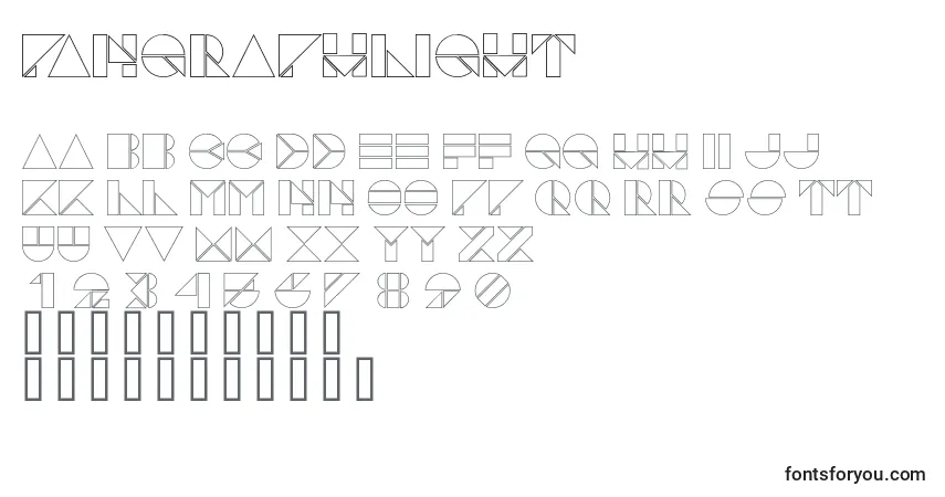 A fonte PangraphLight – alfabeto, números, caracteres especiais