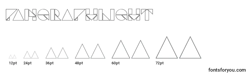 Размеры шрифта PangraphLight