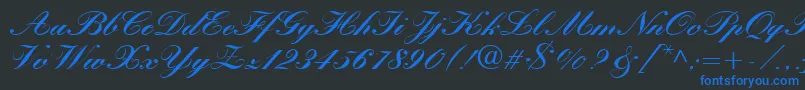 KastlerBoldItalic Font – Blue Fonts on Black Background