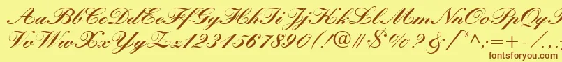 KastlerBoldItalic Font – Brown Fonts on Yellow Background