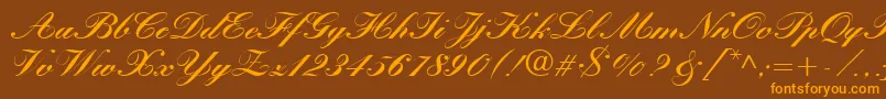 KastlerBoldItalic Font – Orange Fonts on Brown Background