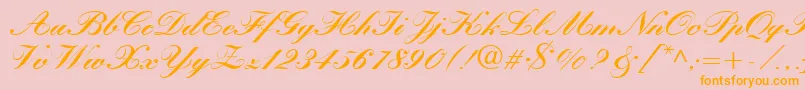 KastlerBoldItalic Font – Orange Fonts on Pink Background