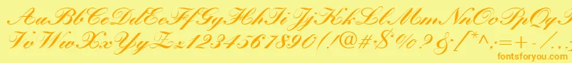 KastlerBoldItalic Font – Orange Fonts on Yellow Background