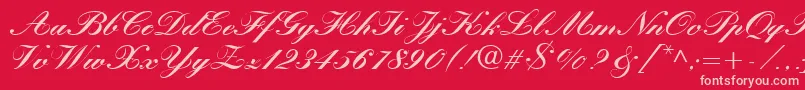 KastlerBoldItalic Font – Pink Fonts on Red Background