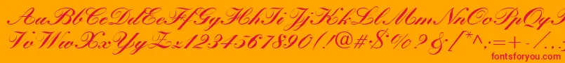 KastlerBoldItalic Font – Red Fonts on Orange Background