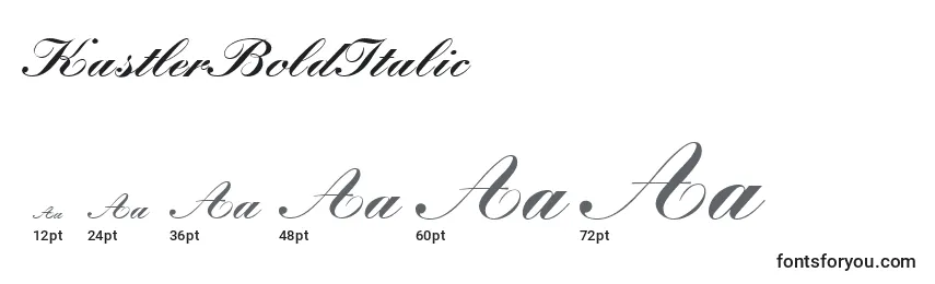 KastlerBoldItalic Font Sizes