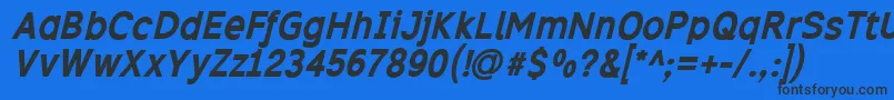 Excibi Font – Black Fonts on Blue Background
