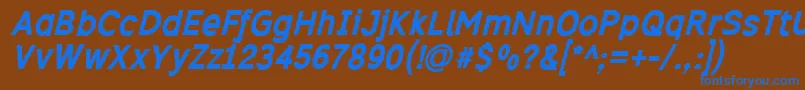 Excibi Font – Blue Fonts on Brown Background