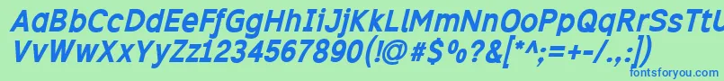 Excibi Font – Blue Fonts on Green Background