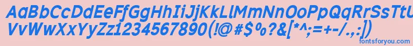 Excibi Font – Blue Fonts on Pink Background