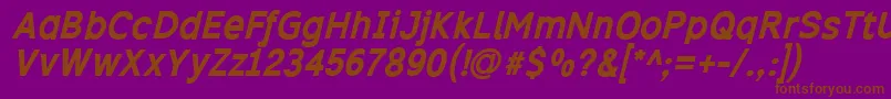 Excibi Font – Brown Fonts on Purple Background