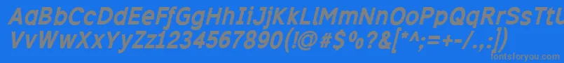 Excibi Font – Gray Fonts on Blue Background