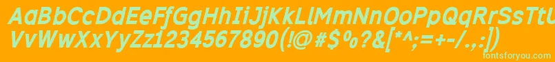 Excibi Font – Green Fonts on Orange Background