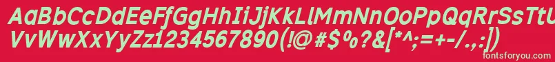 Excibi Font – Green Fonts on Red Background