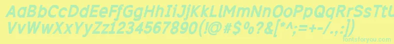 Excibi Font – Green Fonts on Yellow Background