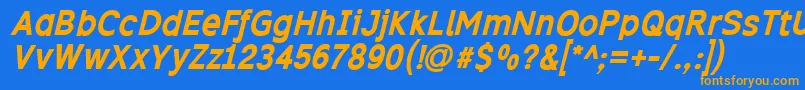 Excibi Font – Orange Fonts on Blue Background