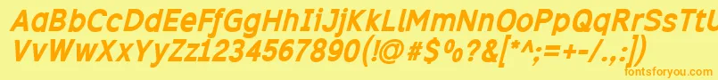 Excibi Font – Orange Fonts on Yellow Background