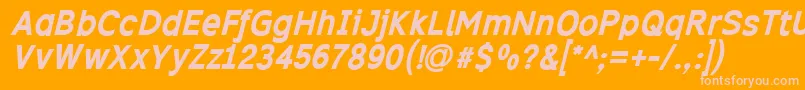 Excibi Font – Pink Fonts on Orange Background