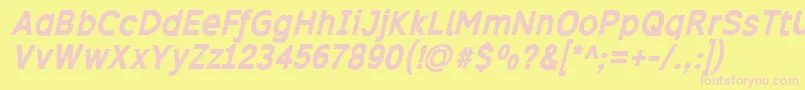 Excibi Font – Pink Fonts on Yellow Background