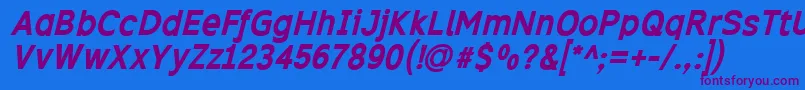 Excibi Font – Purple Fonts on Blue Background