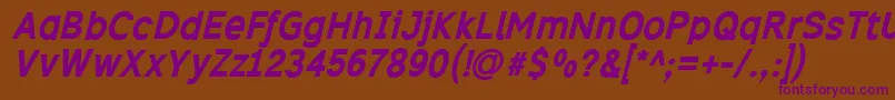 Excibi Font – Purple Fonts on Brown Background