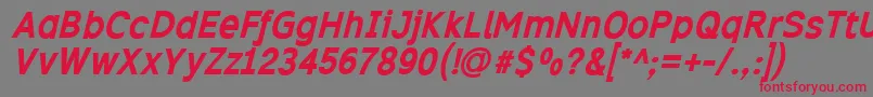 Excibi Font – Red Fonts on Gray Background