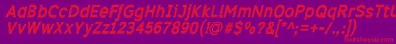 Excibi Font – Red Fonts on Purple Background