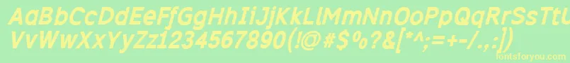 Excibi Font – Yellow Fonts on Green Background