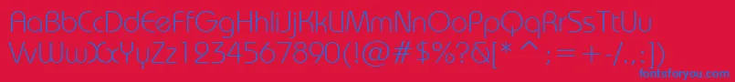 BauhausLightBt Font – Blue Fonts on Red Background