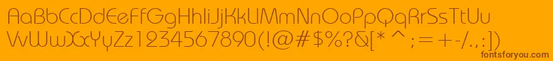 BauhausLightBt Font – Brown Fonts on Orange Background