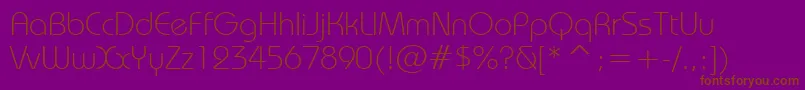 BauhausLightBt Font – Brown Fonts on Purple Background