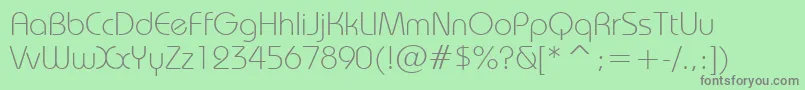 BauhausLightBt-Schriftart – Graue Schriften auf grünem Hintergrund