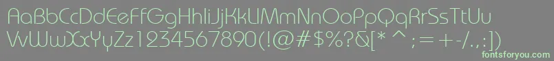 BauhausLightBt Font – Green Fonts on Gray Background