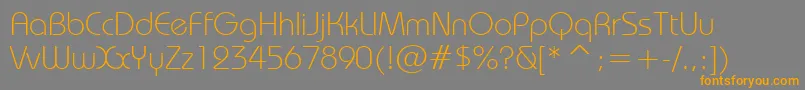 BauhausLightBt-Schriftart – Orangefarbene Schriften auf grauem Hintergrund